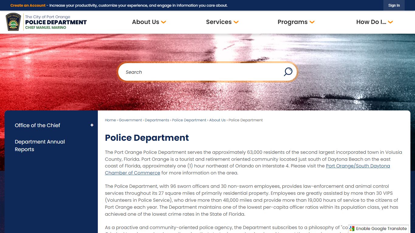 Police Department | Port Orange, FL