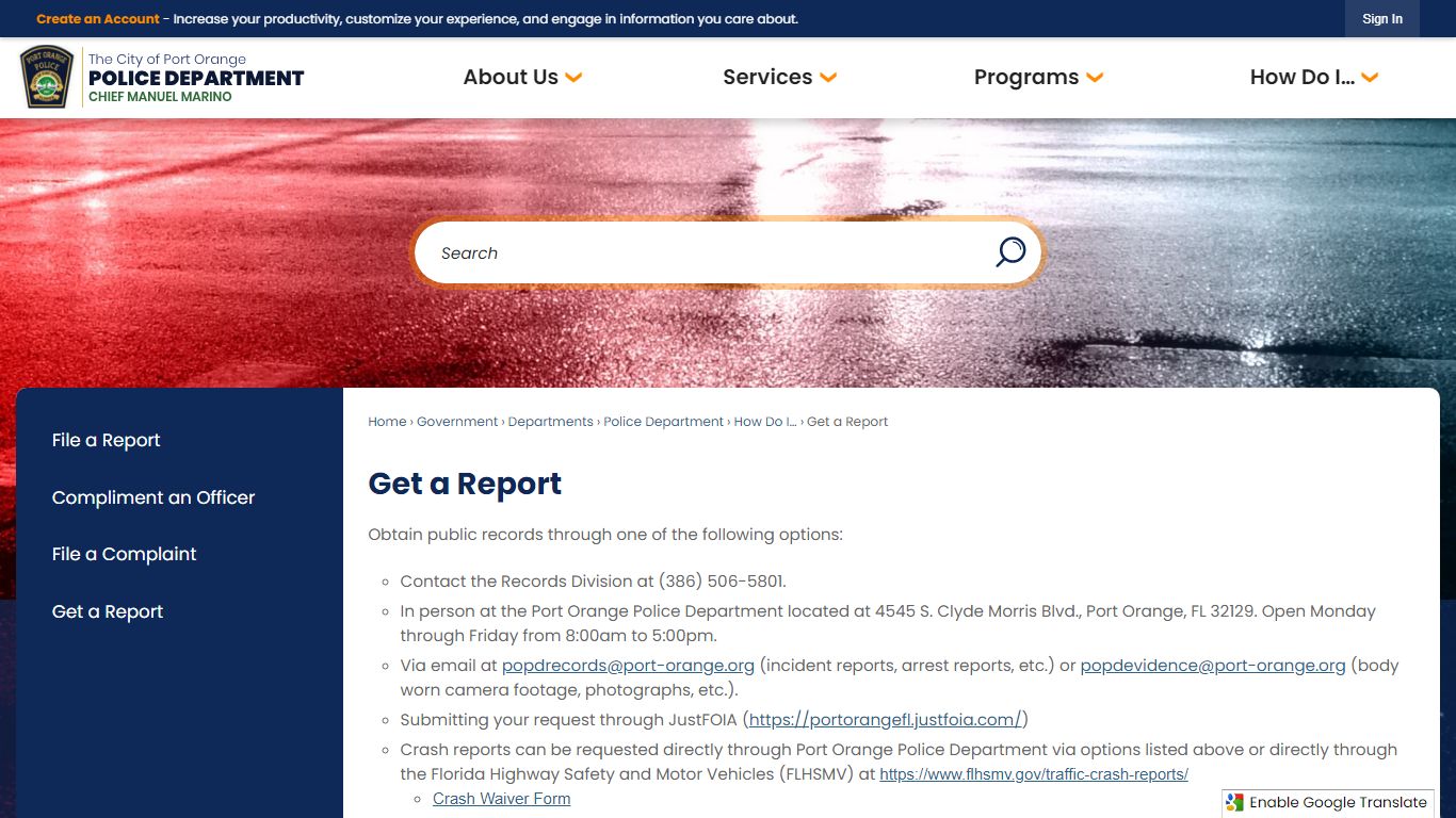 Get a Report | Port Orange, FL